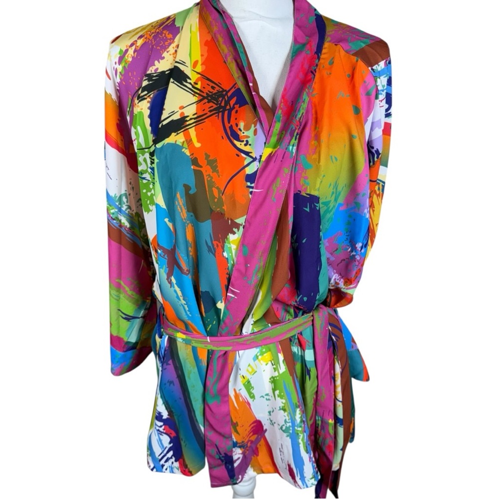 Colorful Abstract Kimono Top‎
